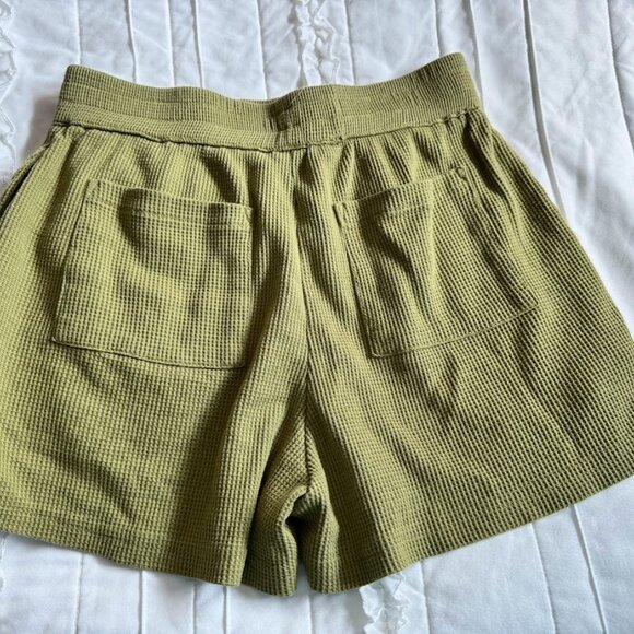All:Row Women's Waffle Knit Shorts Olive Green Size Small - Picture 5 of 5